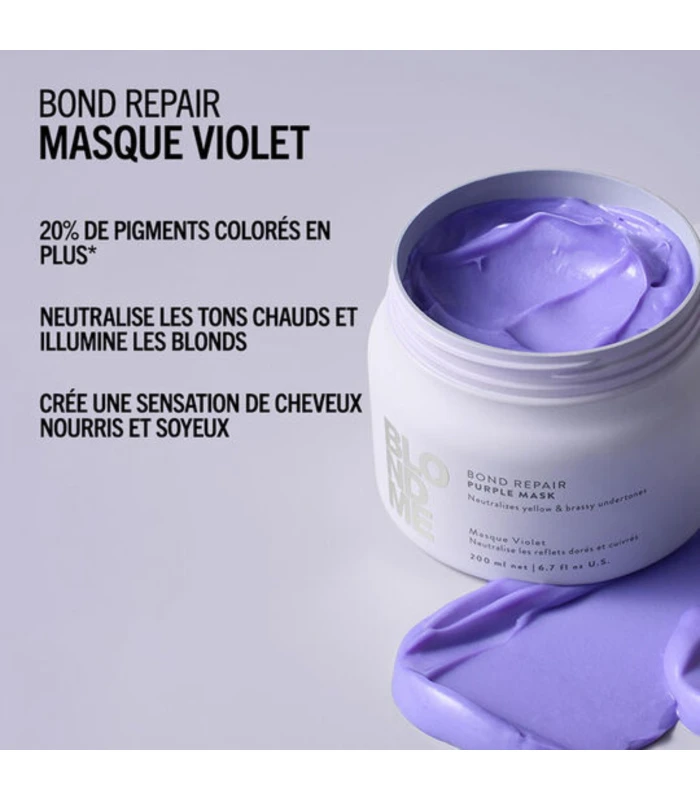 Masque violet bond repair neutralisant - BLONDME - 200ml